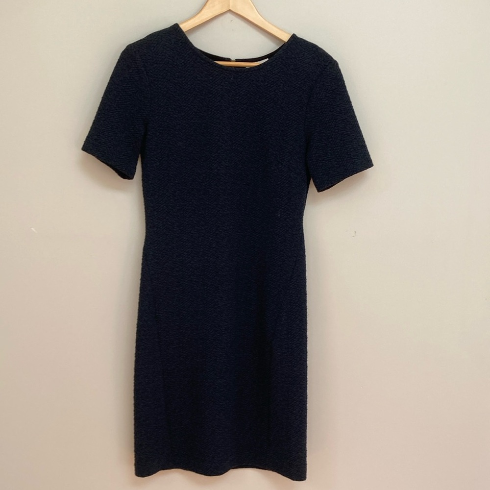 Classic Ganni navy blue/black fitted dress - size L - fits like a S/M